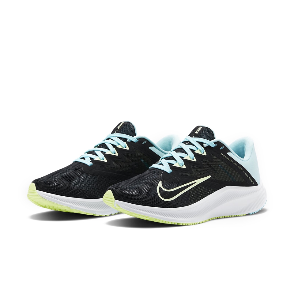 Nike 慢跑鞋Wmns Quest 3 女鞋男鞋黑藍入門款緩震運動鞋CD0232-005