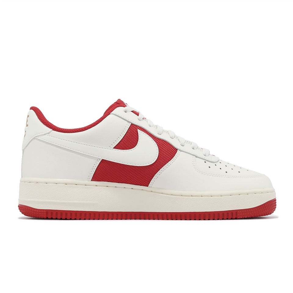 Nike 休閒鞋Air Force 1 07 米白紅男鞋仿舊皮革AF1 FN7439-133|休閒