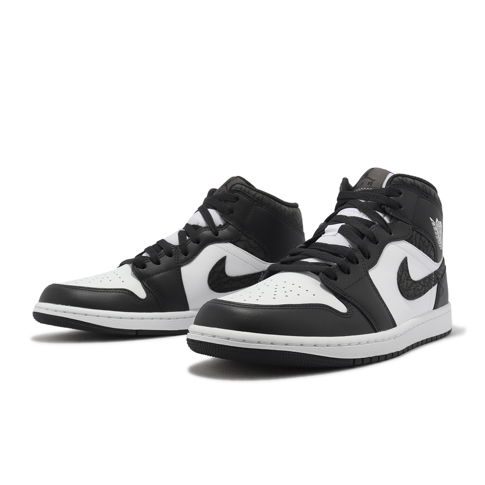 Nike Air Jordan 1 Mid SE 黑白熊貓爆裂紋AJ1 男鞋一代FB9911-001|休閒