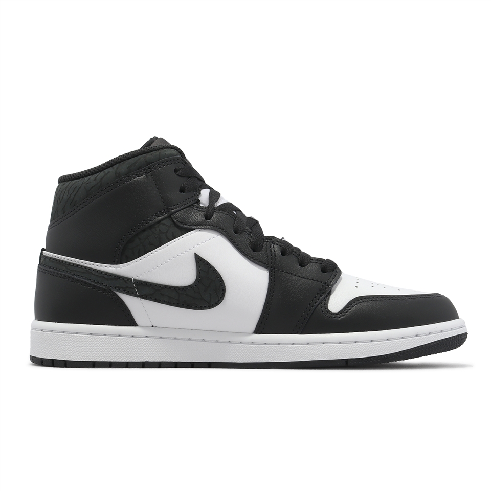 Nike Air Jordan 1 Mid SE 黑白熊貓爆裂紋AJ1 男鞋一代FB9911