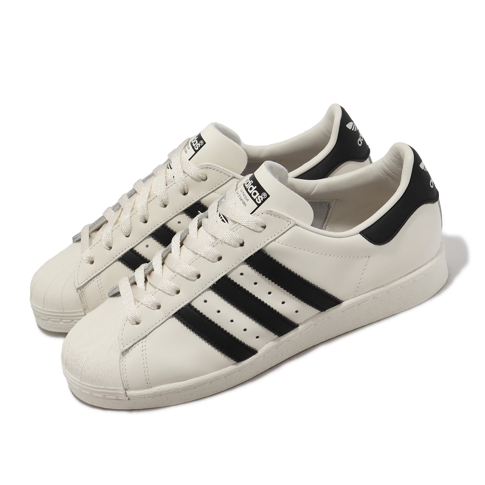 adidas 休閒鞋Superstar 82 米白黑男鞋復刻經典貝殼頭三葉草愛迪達