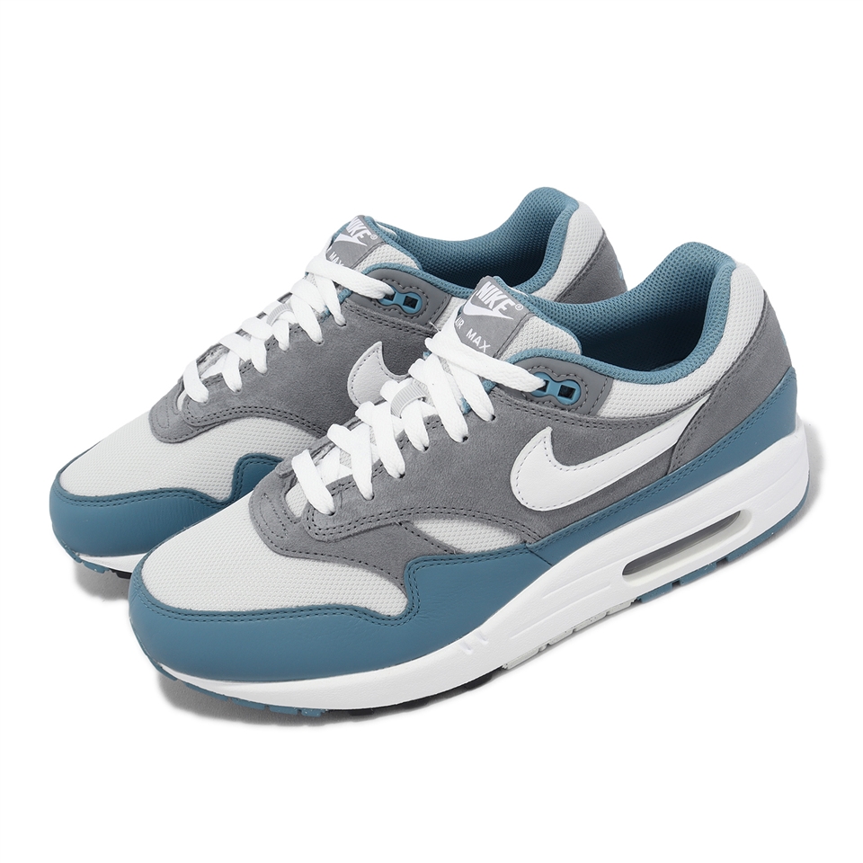 Nike 休閒鞋Air Max 1 SC Noise Aqua 男女鞋灰藍氣墊復古FB9660-001