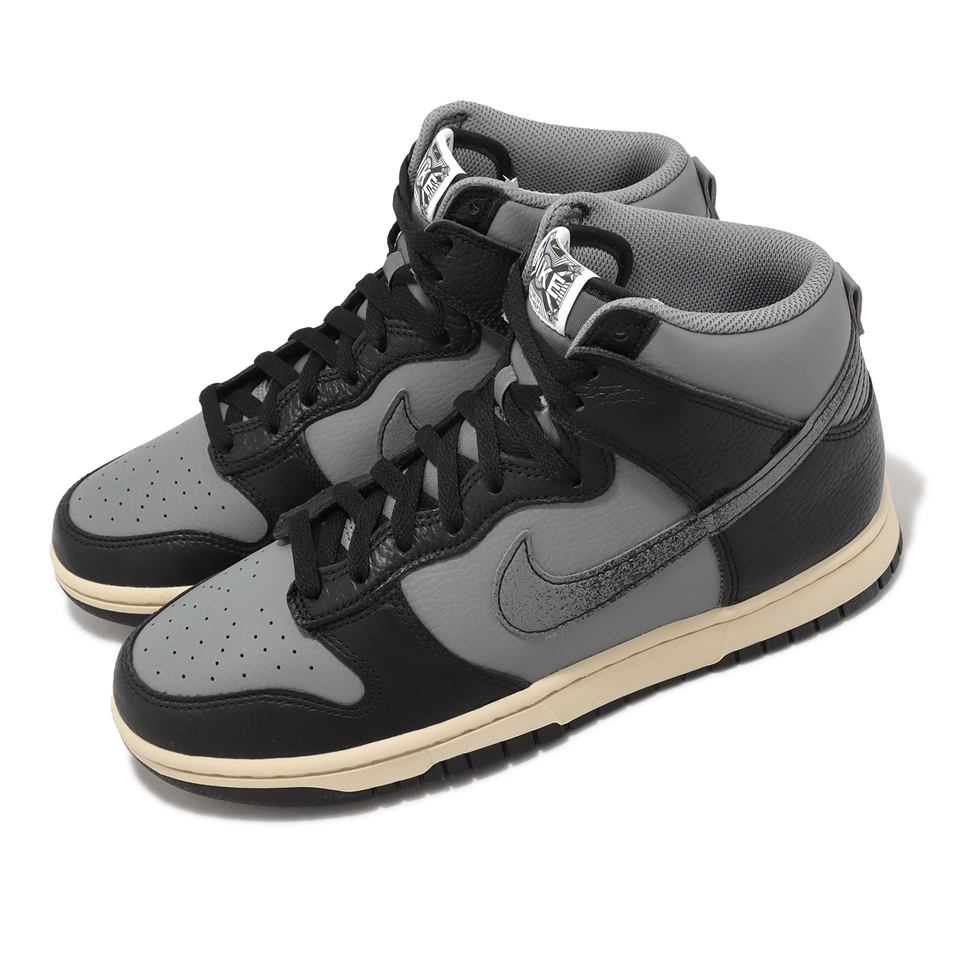 Nike Dunk HI Retro PRM 黑灰仿舊奶油底高筒男鞋50週年Hip-Hop DV7216