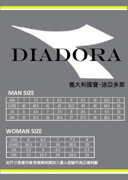 Diadora shoe size top chart