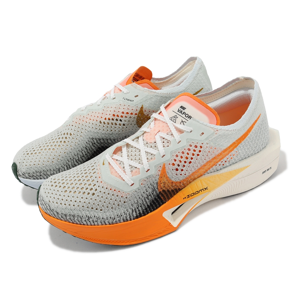 Nike 競速跑鞋ZoomX Vaporfly Next% 3 男鞋白橘碳板運動鞋FV3633