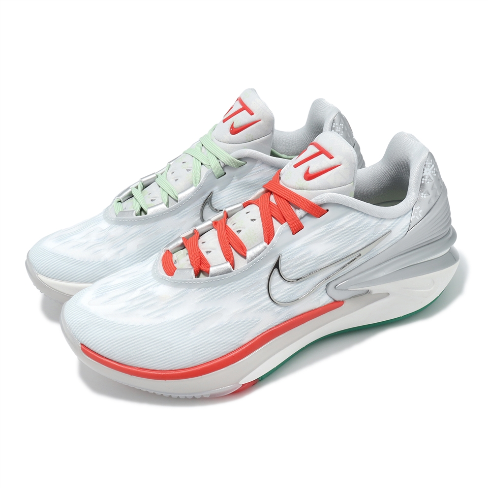 Nike 籃球鞋Air Zoom GT Cut 2 EP 男鞋白綠聖誕配色緩衝回彈運動鞋