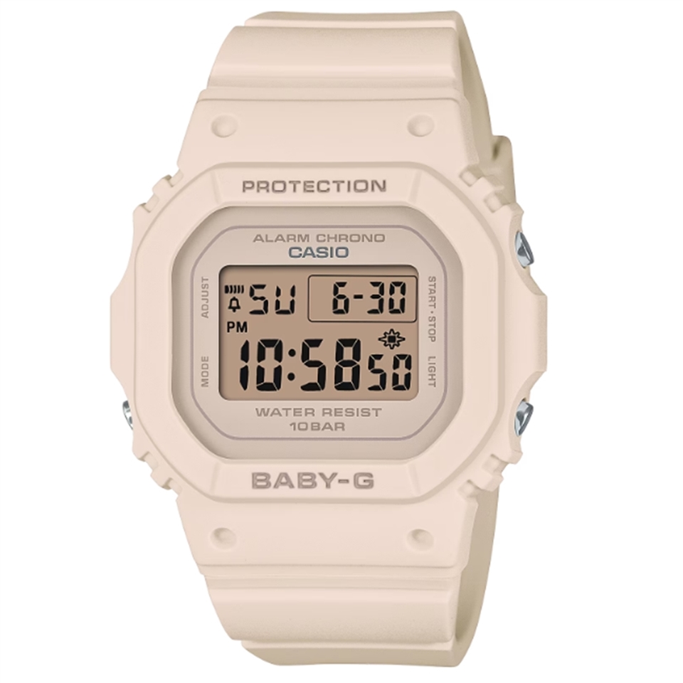 CASIO 卡西歐】BABY-G 簡約輕薄耐衝擊電子腕錶粉BGD-565U-4_37.9mm