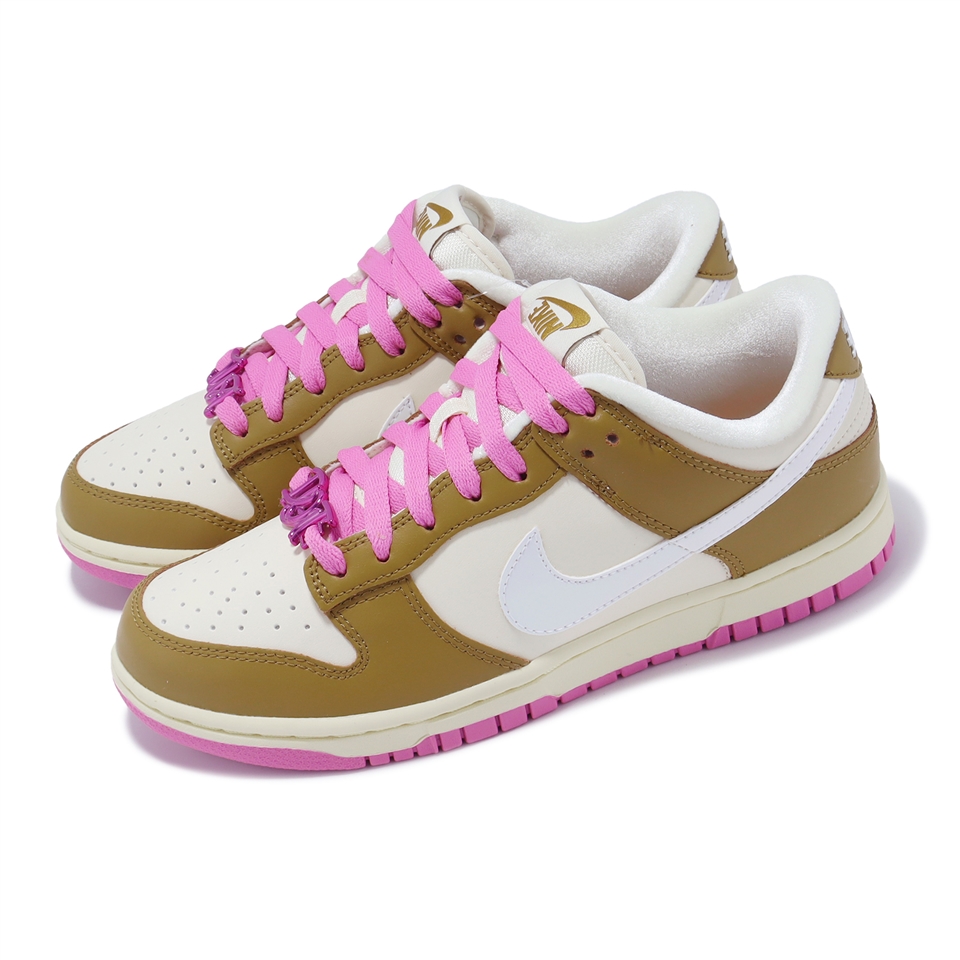 Nike 休閒鞋Wmns Dunk Low SE Just Do It 女鞋卡其粉皮革經典低筒