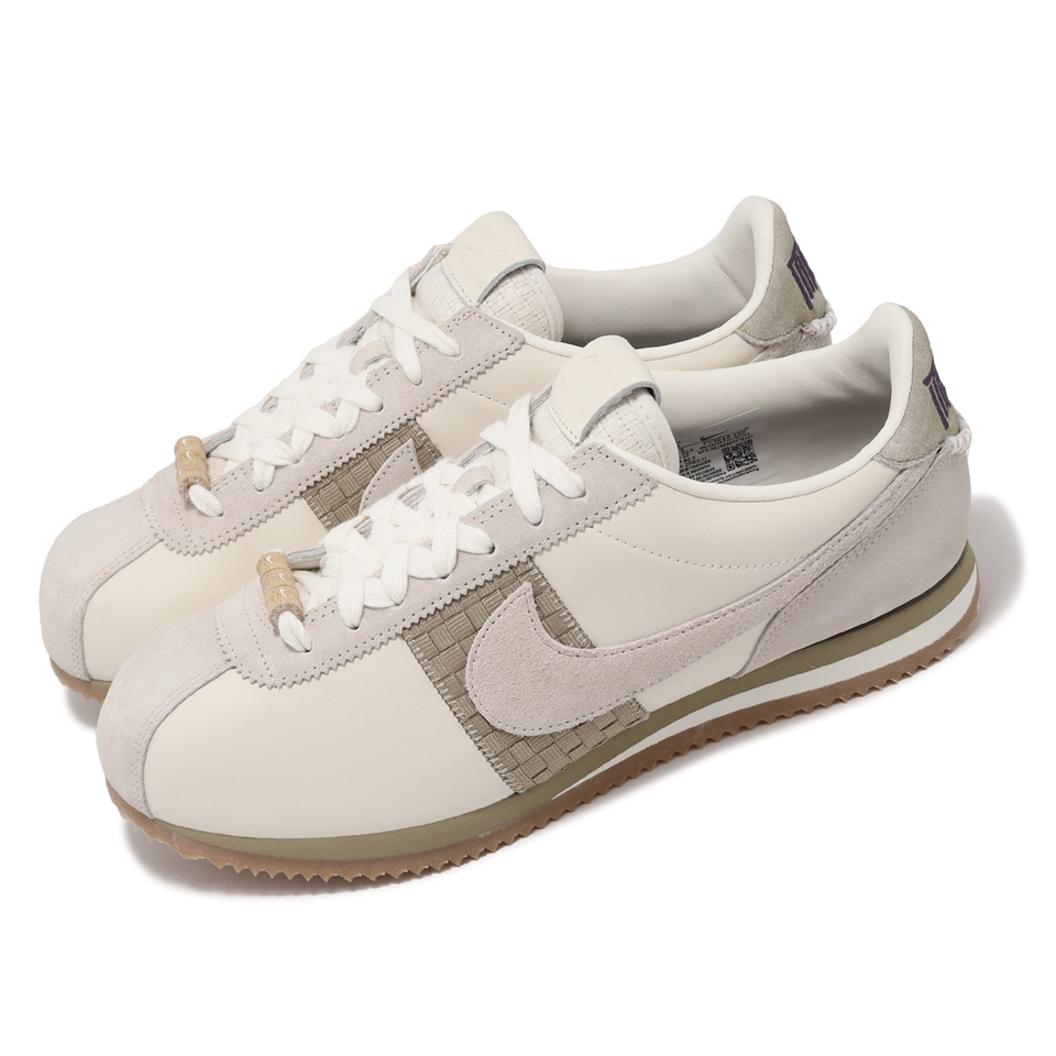 Nike 阿甘鞋Cortez NAI-KE 男鞋奶茶綠耐克麂皮編織休閒鞋FV3614-102