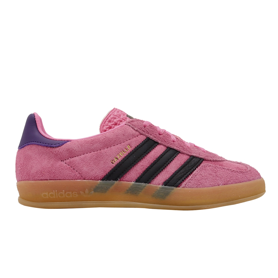 adidas 休閒鞋Gazelle Indoor W 女鞋粉黑麂皮膠底低筒復古愛迪達IE7002