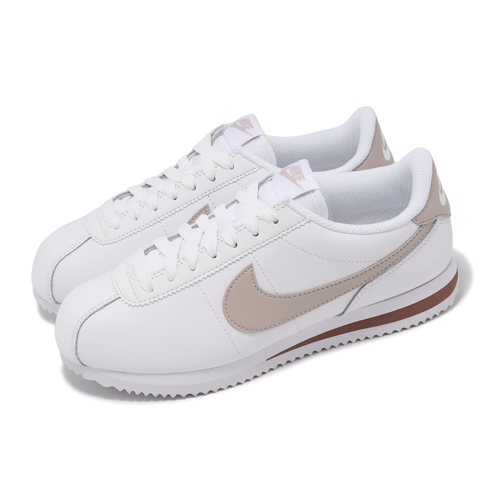 Nike 休閒鞋Wmns Cortez 女鞋白奶茶色阿甘鞋復古皮革DN1791-105|休閒