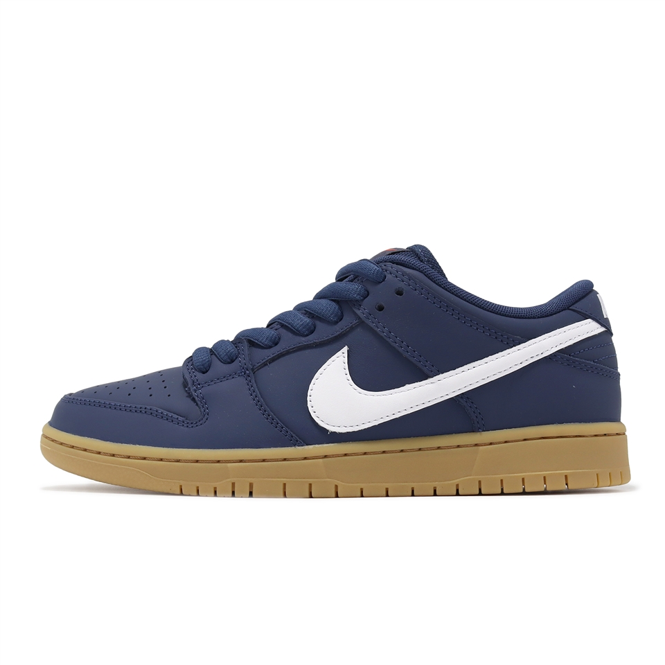 Nike 滑板鞋SB Dunk Low Pro 男鞋藍白Navy Gum 皮革膠底氣墊板鞋FJ1674