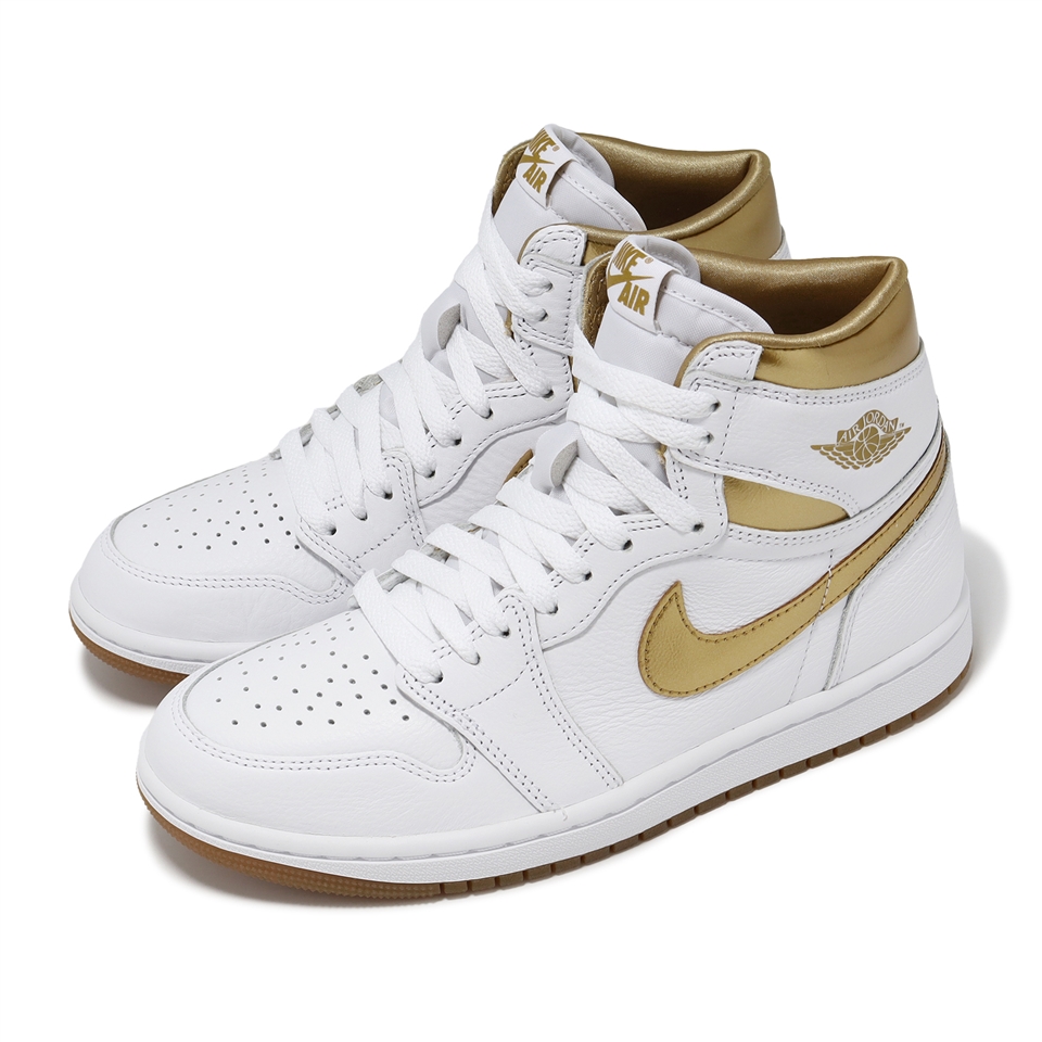 Nike 休閒鞋Wmns Air Jordan 1 High OG 女鞋白金高筒AJ1 皮革一代