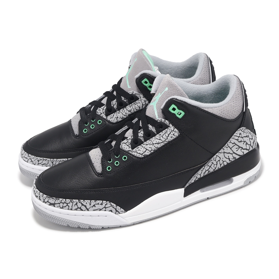 Nike Air Jordan 3 Retro Green Glow 男鞋3代黑綠爆裂紋休閒鞋CT8532