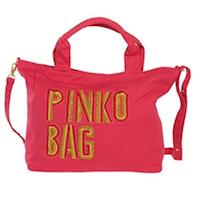 PINKO LOGO金色繡字手提/斜肩背包(桃紅)R02-bacca網