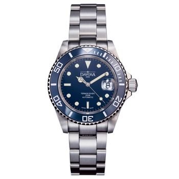 DAVOSA 200米陶瓷框潛水腕錶－藍／40mm