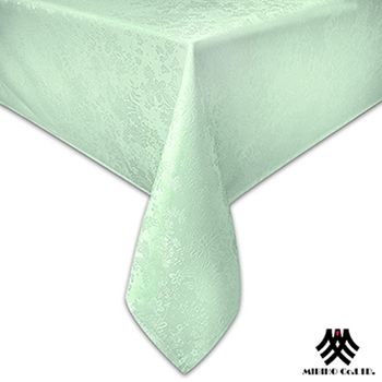 【M.B.H】群花之海緹花防潑水桌巾-淺綠(140x180cm)