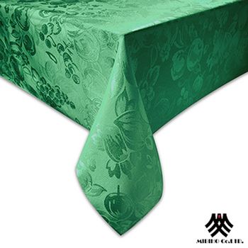 【M.B.H】水果花園緹花防潑水桌巾-深綠(140x230cm)