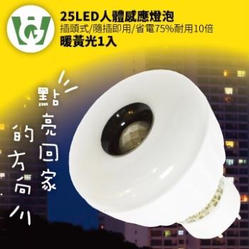 【U want】25節能減碳LED感應燈泡( 插頭型／暖黃光 )