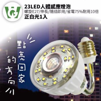 【U want】23節能減碳LED可彎式感應燈泡 ( 螺旋型／正白光 )