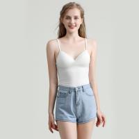 【Naya Nina】Bra Top細肩帶無鋼圈罩杯內搭背心(白色)