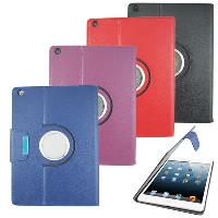 M32荔枝扣環旋轉ipad mini 2 二代(retina)平板皮套(加贈螢幕保護貼)(深藍)