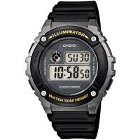 CASIO 競速電小子休閒數字錶(黃字黑框) W-216H-1B