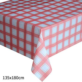 【傢飾美】 小格子紅色防水桌巾 135x180cm