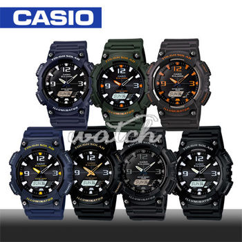【CASIO 卡西歐】太陽能時尚雙顯液晶腕錶（AQ-S810W )