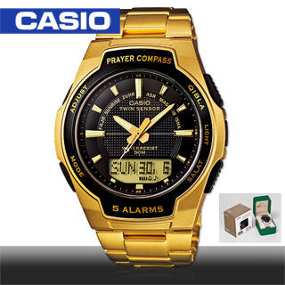 【CASIO 卡西歐】溫度、朝拜、數字羅盤指南針多功能錶(CPW-500HG)