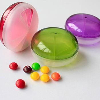 【iSFun】糖果飛碟＊透明旋轉藥盒/三色+隨機色