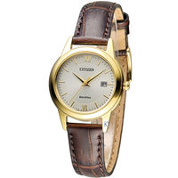 星辰 CITIZEN 光動能復古典雅經典腕錶 FE1082-13A 金色