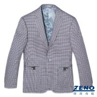 ZENO傑諾 英式格紋羊毛休閒西裝外套‧花呢格46~54