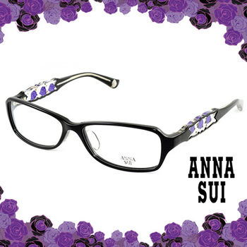 Anna Sui 安娜蘇 紫色祕密薔薇花園造型眼鏡(黑色) AS519-1001
