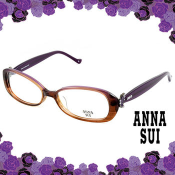 Anna Sui 安娜蘇 祕密花園古典紫蝶造型眼鏡(茶色) AS515-1700