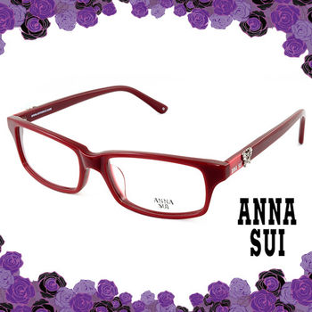 Anna Sui 安娜蘇 經典薔薇金屬蝴蝶花園造型眼鏡(紅色) AS521233