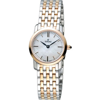 TITONI Slenderline 梅花錶超薄淑女腕錶 TQ42918SRG-587 雙色款