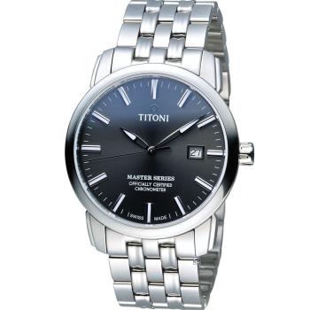 TITONI Master Series 天文台認證機械腕錶 83188S-576 炭灰色