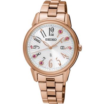 SEIKO 精工 LUKIA 快樂好時光時尚腕錶 V137-0CG0G  SUT302J1 玫瑰金色(32mm)
