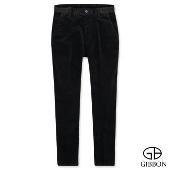 GIBBON 棉絨設計款腰帶彈性保暖絨褲‧黑色