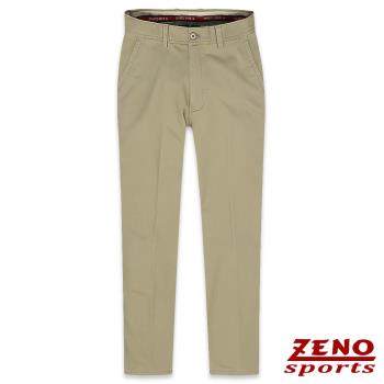 ZENO傑諾 保暖刷毛彈性格紋休閒褲‧卡其褐30-42