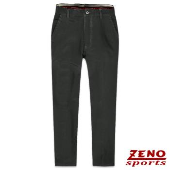 ZENO傑諾 保暖刷毛彈性直紋無摺長褲‧灰色30-42