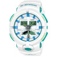 【CASIO】 G-SHOCK 亮白萊姆綠雙顯運動膠帶電子錶 (GA-500WG-7A)