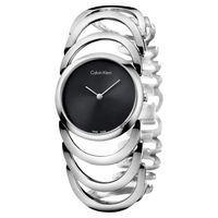 Calvin Klein CK Ladies 設計師手環錶 黑x銀 29mm K4G23121