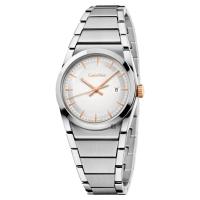 Calvin Klein CK Step 城市美學腕錶 銀x玫瑰金時標 30mm K6K33B46