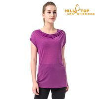 【hilltop山頂鳥】女款吸濕排汗上衣S04FG3古歐紫