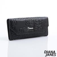 Diana Janes 牛皮 玫瑰壓花 造型長夾