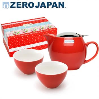 【ZERO JAPAN】典藏陶瓷一壺兩杯超值禮盒組 蕃茄紅