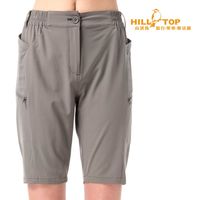 【hilltop山頂鳥】女款抗UV超潑水彈性短褲S09F61鋼灰