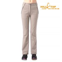 【hilltop山頂鳥】女款抗UV超潑水彈性長褲S07FE9淺土煤